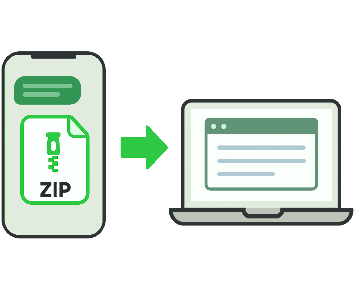 Transfer ZIP to PC